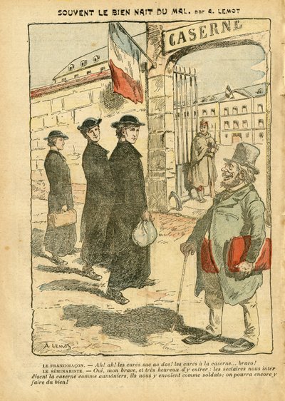 Illustratie van Achille Lemot in Le Pelerin - Vaak komt het goede voort uit het kwade door Achille Lemot