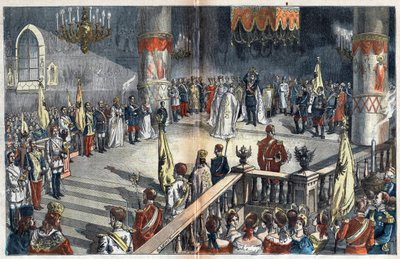 De kroning van Tsaar Nicolaas II door Achille Lemot