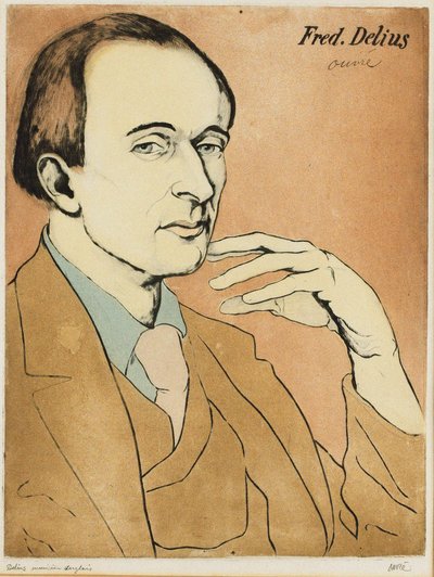 Portret van de componist Frederick Delius 1862-1934 door Achille Ouvré