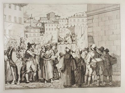 Marionettenvoorstelling in Rome door Achille Pinelli