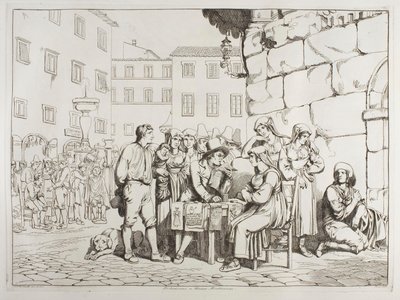 De schrijver op de Piazza Montanara door Achille Pinelli