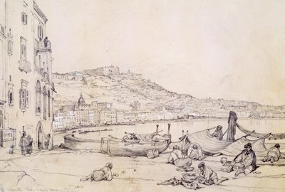 Uitzicht op Napels vanaf Margellina door Achille Vianelli