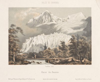 Zicht op de Mont Blanc vanaf de Col des Montets door Ad. Cuvillier