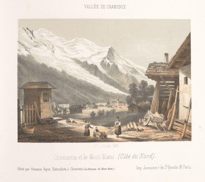 Zicht op de vallei van Chamonix vanaf de pas Les Montées door Ad. Cuvillier