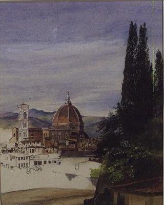 Florence vanuit de Boboli-tuinen (onvoltooid) door Ada Dundas