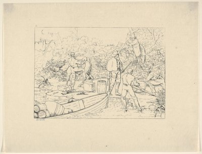 Smokkel van Geneesmiddelen naar het Zuiden uit Confederate War Etchings, 1861-63 door Adalbert John Volck