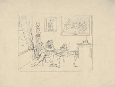 Het schrijven van de emancipatieproclamatie uit Confederate War Etchings, 1861-63 door Adalbert John Volck