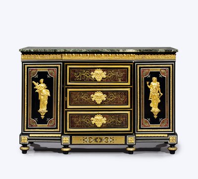 Late Louis XVI ormolu-gemonteerde boulle marqueterie zijcabinet door Adam (attr. to) Weisweiler