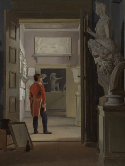 De Hal van Antiquiteiten in Charlottenborg Paleis, Kopenhagen, 1830 door Adam August Müller