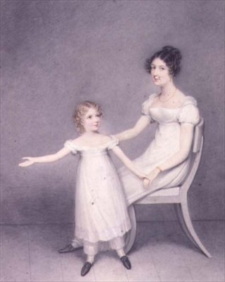 Lady Louth, dochter van de 13e Baron Dunsany, met haar dochter door Adam Buck