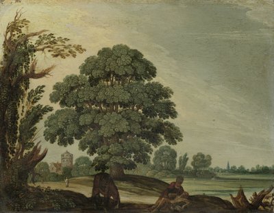 Landschap met de barmhartige Samaritaan door Adam Elsheimer (follower of)