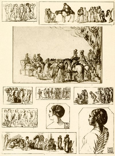 Rondedansen, hoofdstudies en groepen figuren door Adam Elsheimer