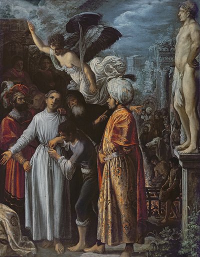 Sint Laurentius voorbereid op Martelaarschap, ca. 1600-1 door Adam Elsheimer