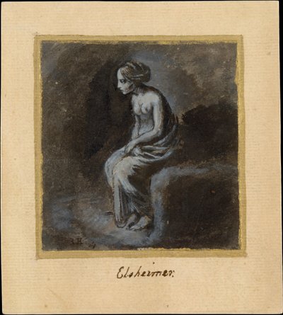 Zittende jonge vrouw, laat 16e-begin 17e eeuw door Adam Elsheimer