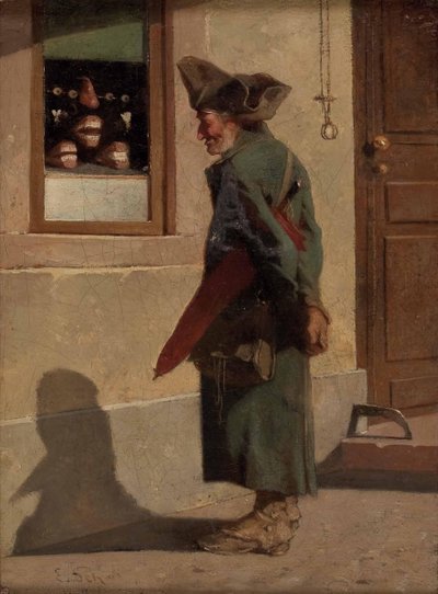 Soldaat Bij De Kunstgebitwinkel door Adam Ernst Schalck