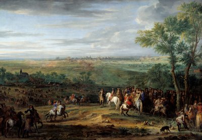 Aankomst van Lodewijk XIV in het kamp voor Maastricht in juni 1673 door Adam Frans van der Meulen