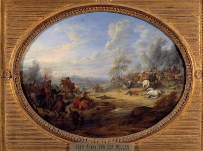Cavalerieaanval (detail) door Adam Frans van der Meulen