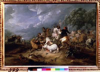 De Schermutseling (Cavalry Skirmish) door Adam Frans van der Meulen