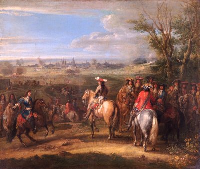 Lodewijk XIV bij een Belegering, ca. 1678 door Adam Frans van der Meulen