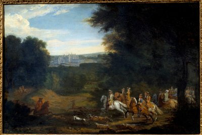 Lodewijk XIV aan het Jagen door Adam Frans van der Meulen