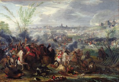 Studie voor belegering van een Vlaamse stad door Adam Frans van der Meulen