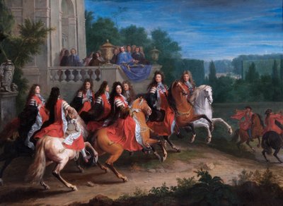 De familie Colbert, c1680-c1683 door Adam Frans van der Meulen