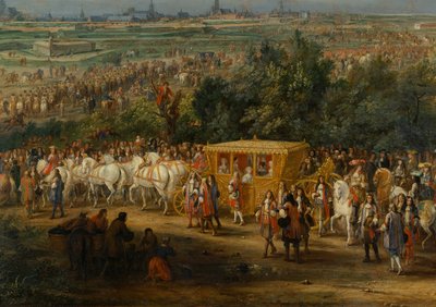 De Intocht van Lodewijk XIV door Adam Frans van der Meulen