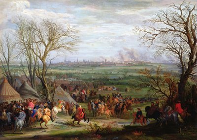 Het beleg van Cambrai door Lodewijk XIV koning van Frankrijk en Navarra, in 1677 door Adam Frans van der Meulen
