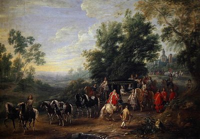 Reisprocessie van een Prinses door Adam Frans van der Meulen