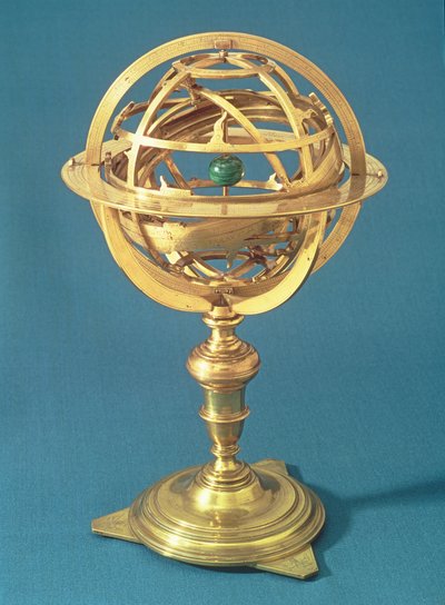 Armillairsfeer gemaakt volgens het Ptolemeïsche systeem, Rome, 1648 door Adam Heroldt
