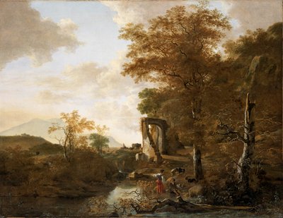 Landschap met boogpoort, c1654 door Adam Pynacker