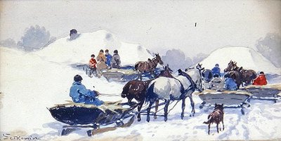 Winter op het platteland door Adam Setkiewicz