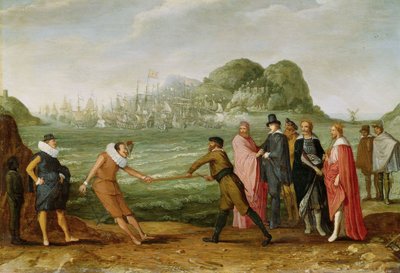 Allegorie van de Overwinning van de Nederlanders op de Spaanse Vloot bij Gibraltar op 25 April 1607 door Adam Willaerts