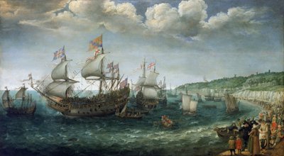 Inscheping van Frederik I van Wittelsbach, keurvorst van de Palts, in het schip 