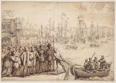 Christiaan II verlaat Kopenhagen in 1523 door Adam Willaerts