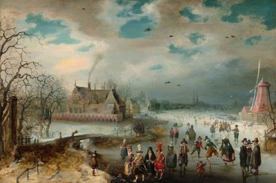 Schaatsen op de Bevroren Amstel door Adam van Breen