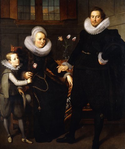 Een Groepsportret van een Familie, volledig, in een interieur door Adam van Noort