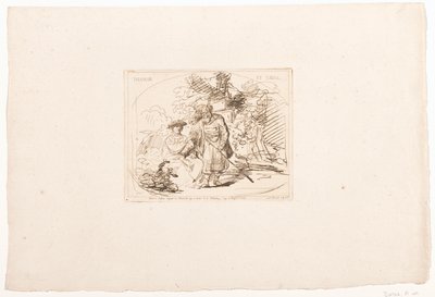 Juda geeft Tamar zijn zegelring Zes prenten naar tekeningen van Rembrandt, bewaard in de Hofbibliothek te Wenen door Adam von Bartsch