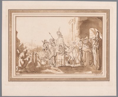 Salomo rijdend op Davids ezel Prenten naar tekeningen van Rembrandt bewaard in de Hofbibliothek te Wenen door Adam von Bartsch