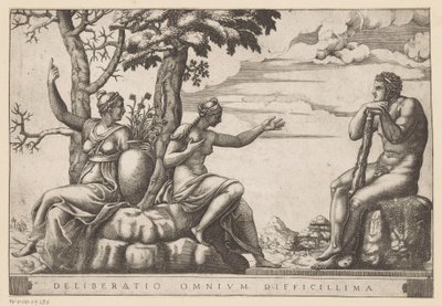 Hercules op de tweesprong door Adamo Scultori