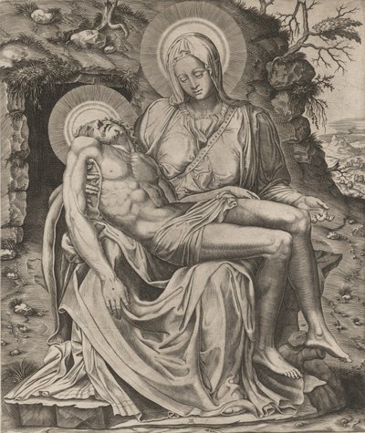 Vaticaanse Pietà, 1566 door Adamo Scultori