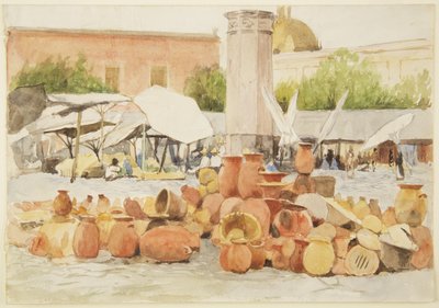 Een markt in Mexico door Adela Breton