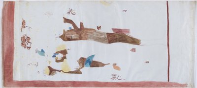 Kopie van een muurschildering uit een kleine kamer, Acanceh, Mexico (in drie delen) door Adela Breton