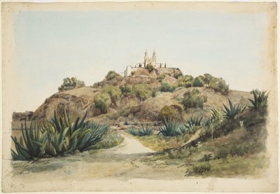 Grote Piramide en Kerk, Cholula door Adela Breton