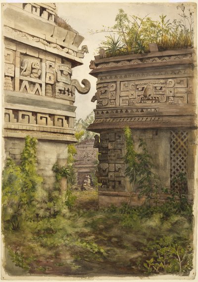Scène uit Chichen Itza, Mexico door Adela Breton