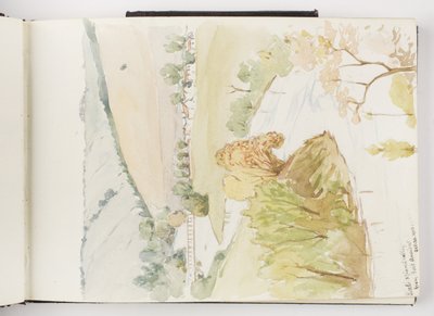 Schetsboek van inkt- en grafiettekeningen en aquarellen door Adela Breton