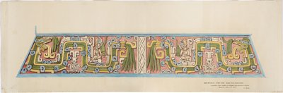 Stenen reliëf van Xochicalco, Mexico Zuidkant van Cerro Colorado, Tehuacan door Adela Breton