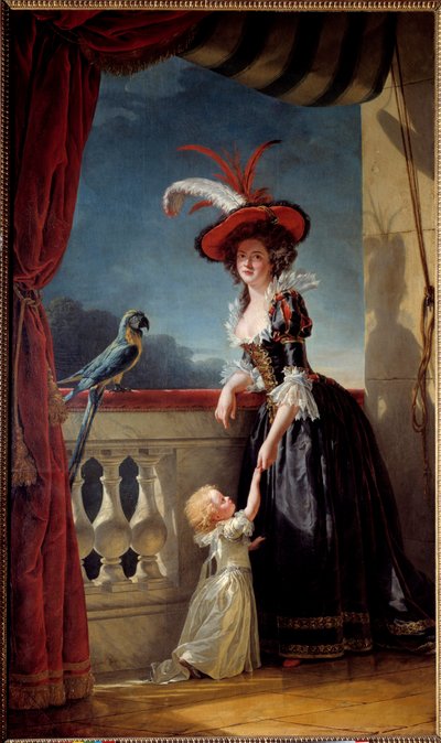 Portret van Louise Elisabeth van Frankrijk en haar zoon Don Ferdinand door Adelaide Labille Guiard