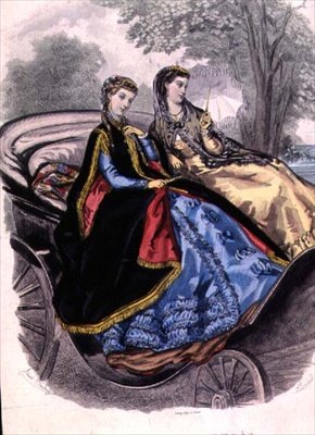 Damesjurken van Madame Breant-Castel, mantels van de Grands Magazins du Louvre uit de 