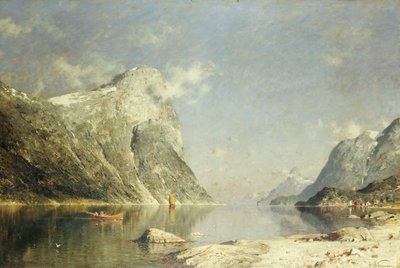 Een Fjordscène door Adelsteen Normann